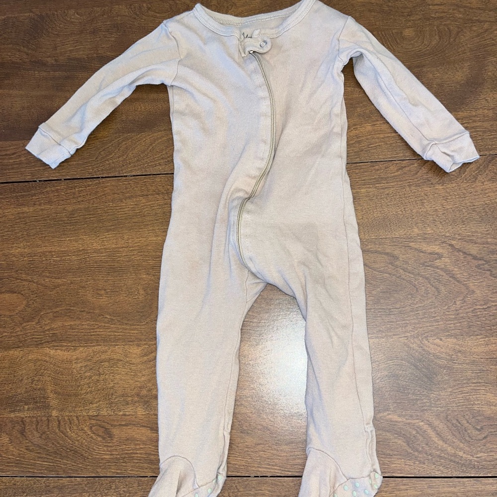 Soft Beige Kids Footie Pajamas
